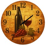 Horloge en verre Le Temps dun Verre de Vin   29 cm