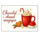 Planche  dcouper en verre  Chocolat chaud magique