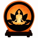 Lampe ronde Zen Lotus en Sel de l�Himalaya