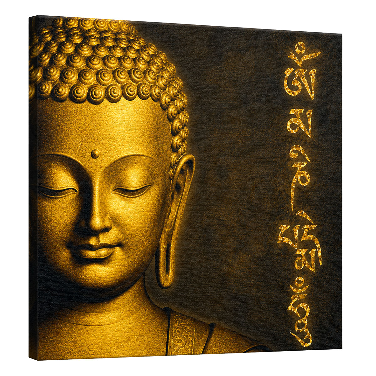 Cadre en toile Bouddha dor� 40 x 40 cm