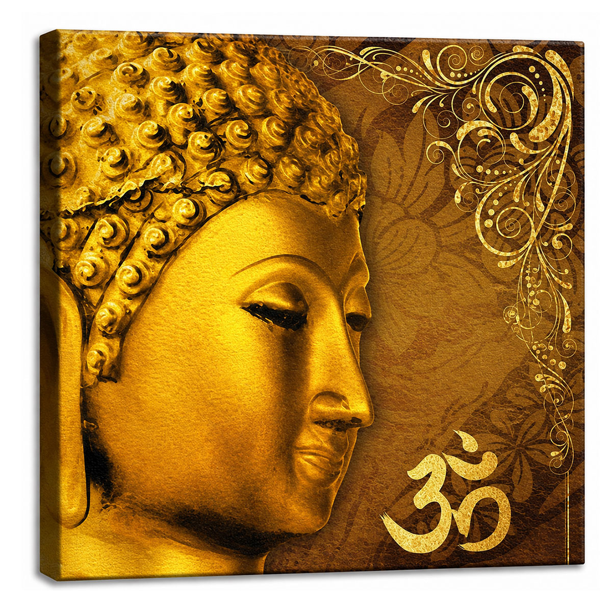 Cadre Bouddha dor� symbole Om zen 40 x 40 cm
