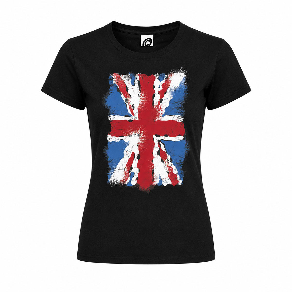 Tee-shirt femme Union Jack noir taille L