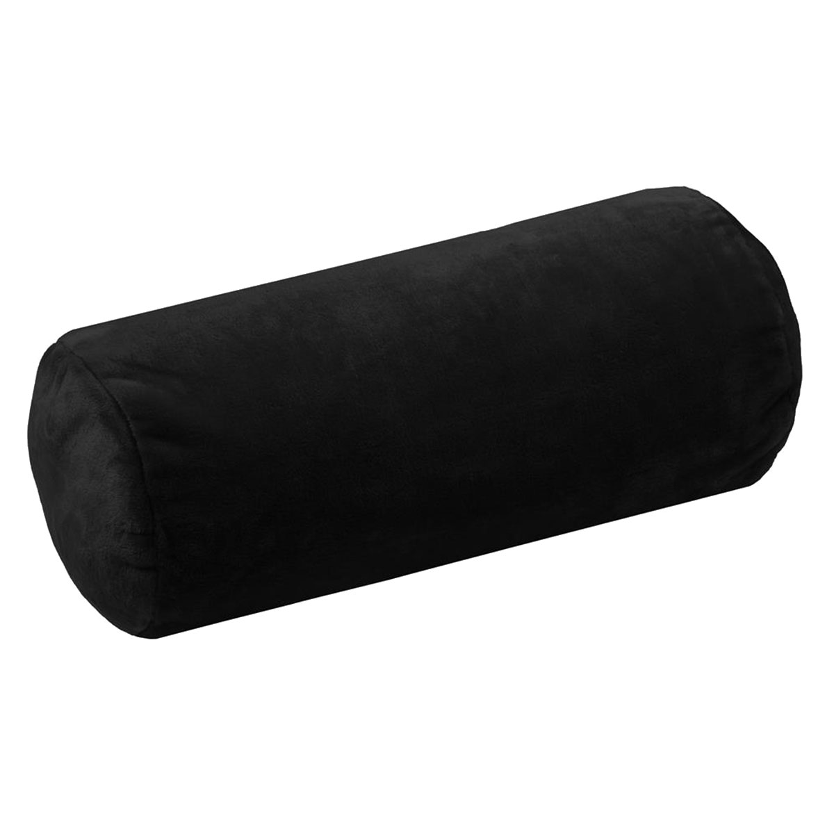 Coussin polochon dhoussable en maille doudou noir