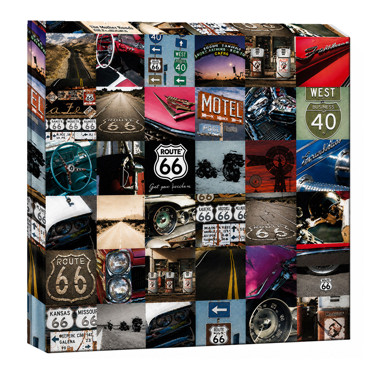 Cadre Route 66 en toile canvas 50 x 50 cm