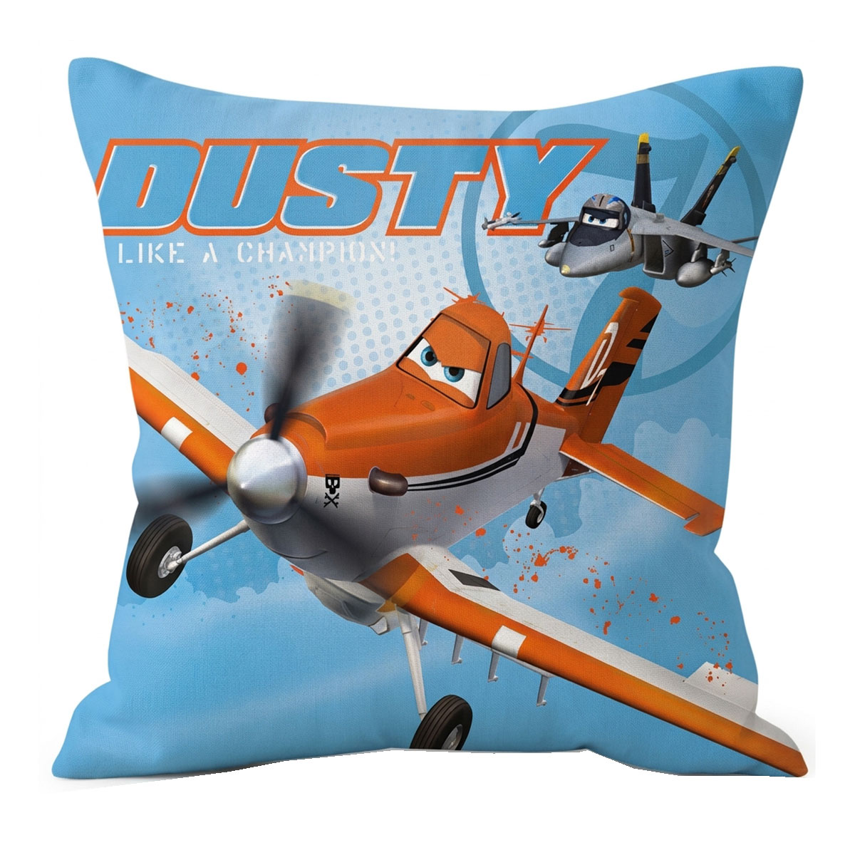 Coussin Disney Planes Dusty bleu 35 x 35 cm