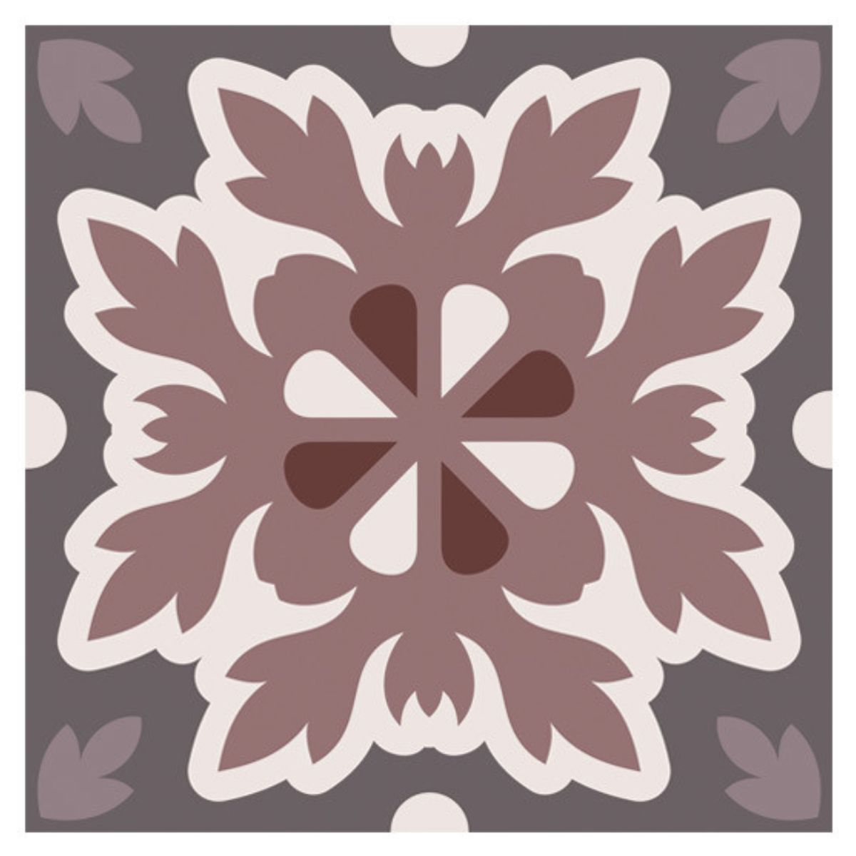 Stickers carreaux de ciment 15 x 15 cm - par 6 - Marron