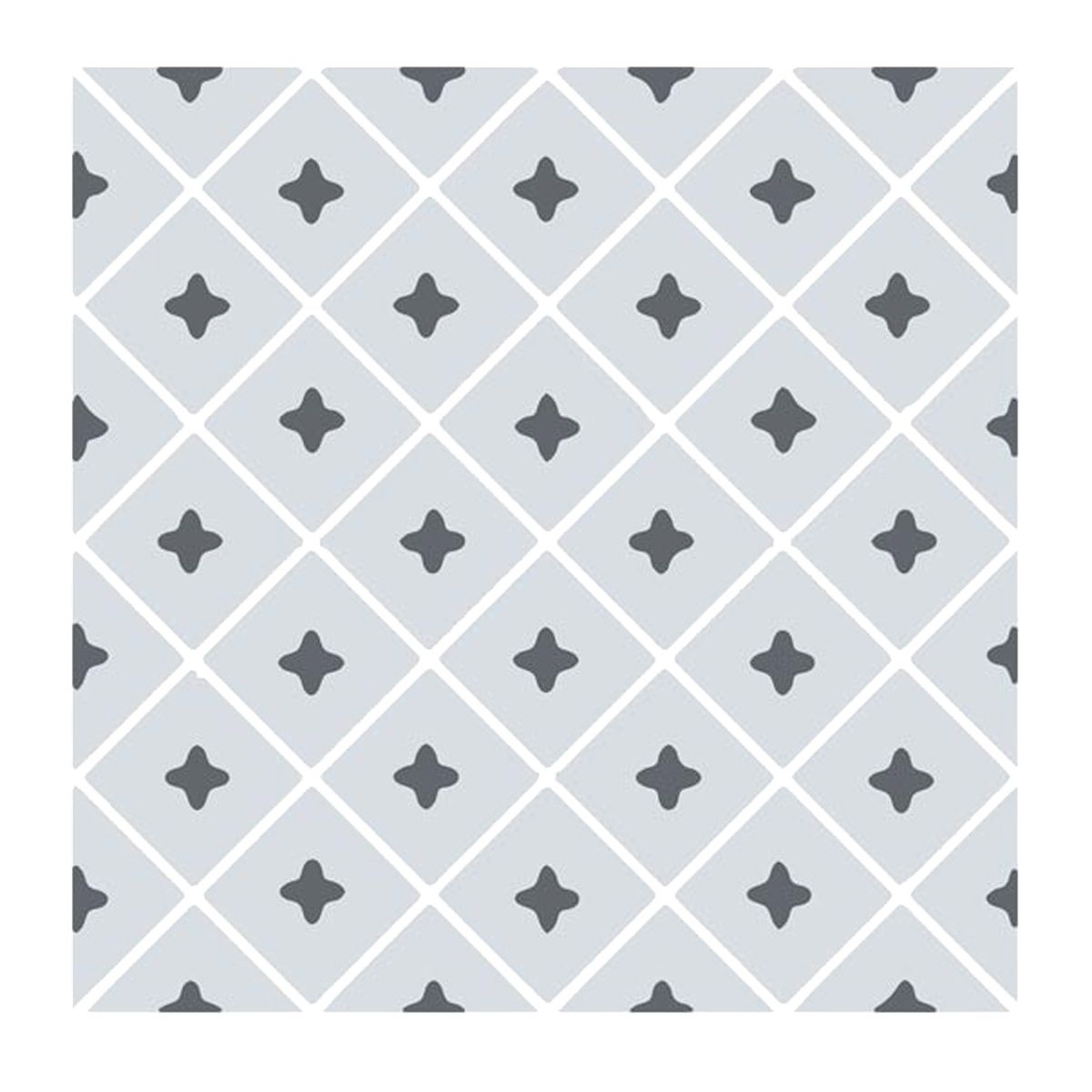 Stickers carreaux de ciment 15 x 15 cm - par 6 - Gris