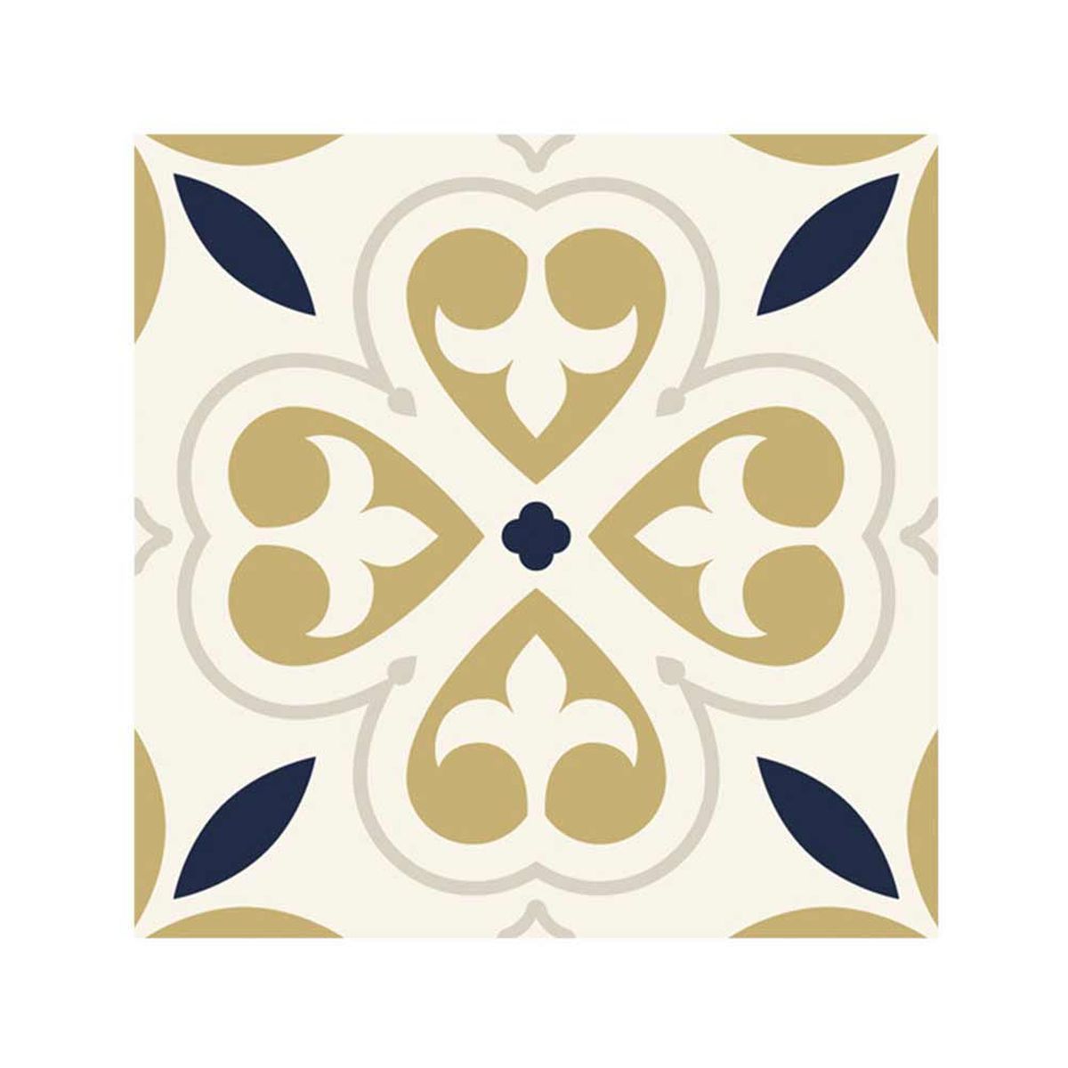 Stickers carreaux de ciment 15 x 15 cm - par 6 - Beige et Or