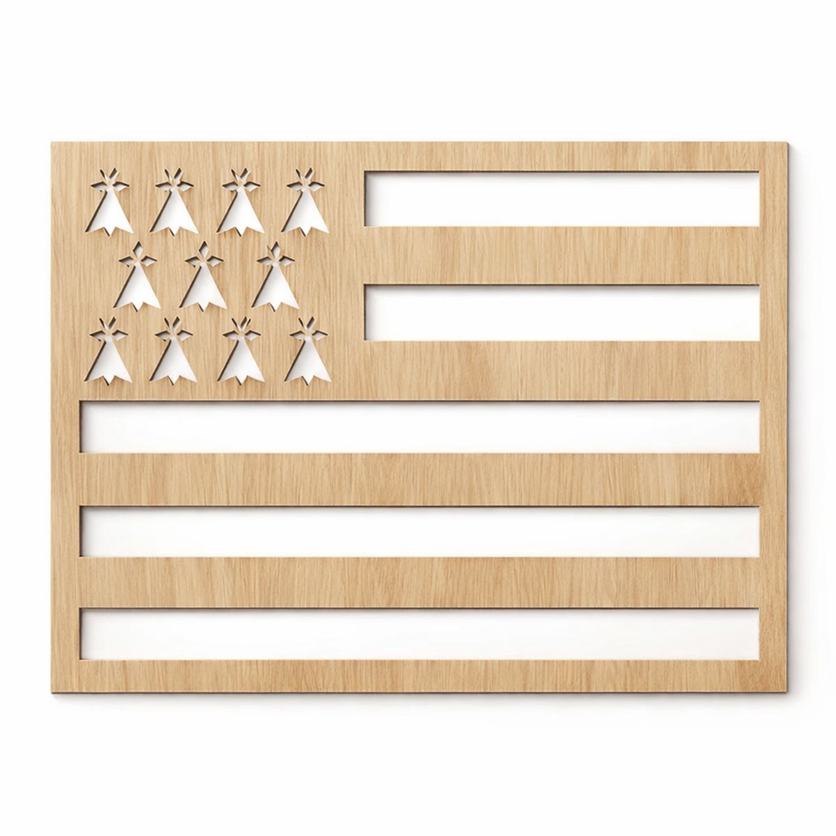 D�coration murale Drapeau Breton en bois 90 cm