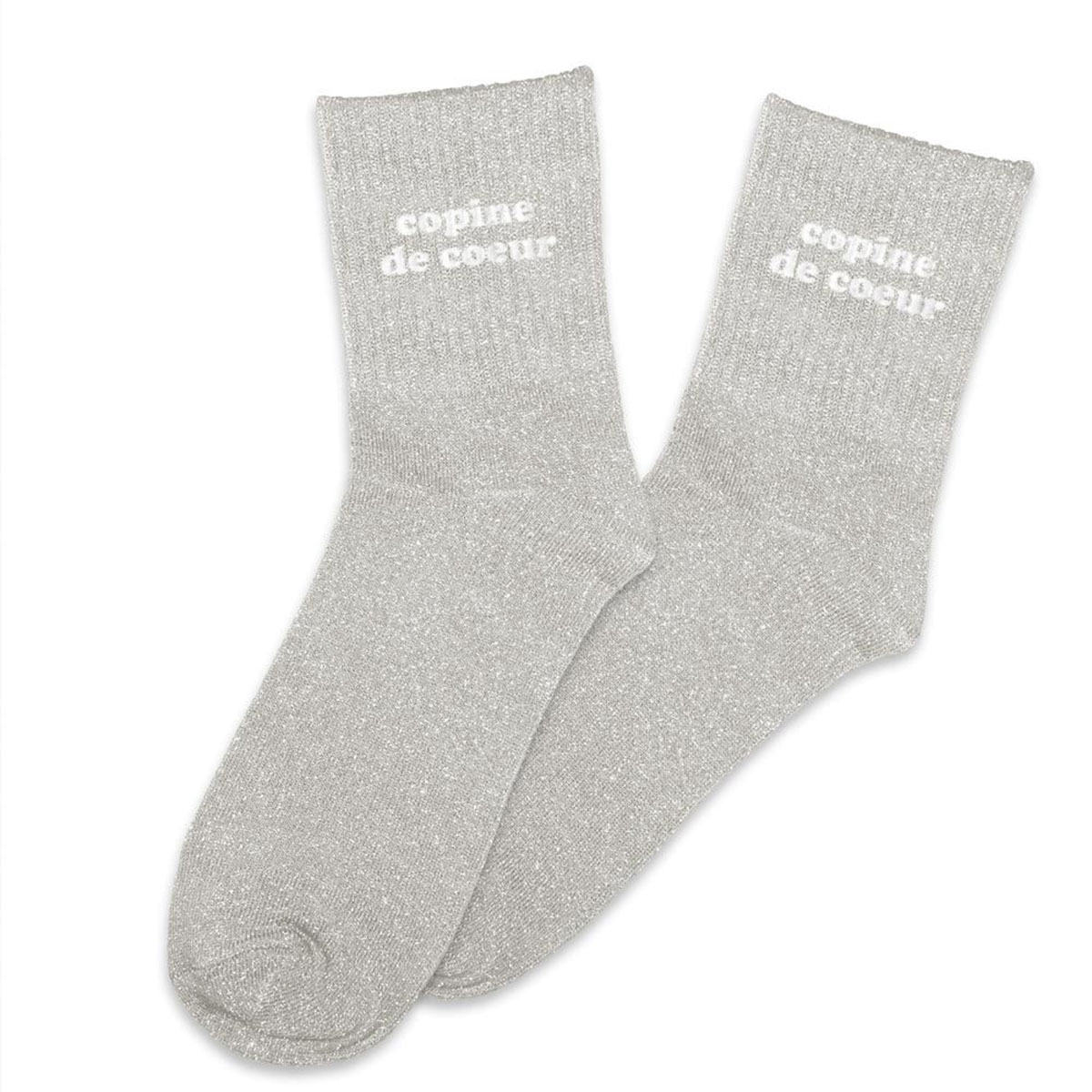 Paire de Chaussettes Pailletes Copine de Cur - Gris