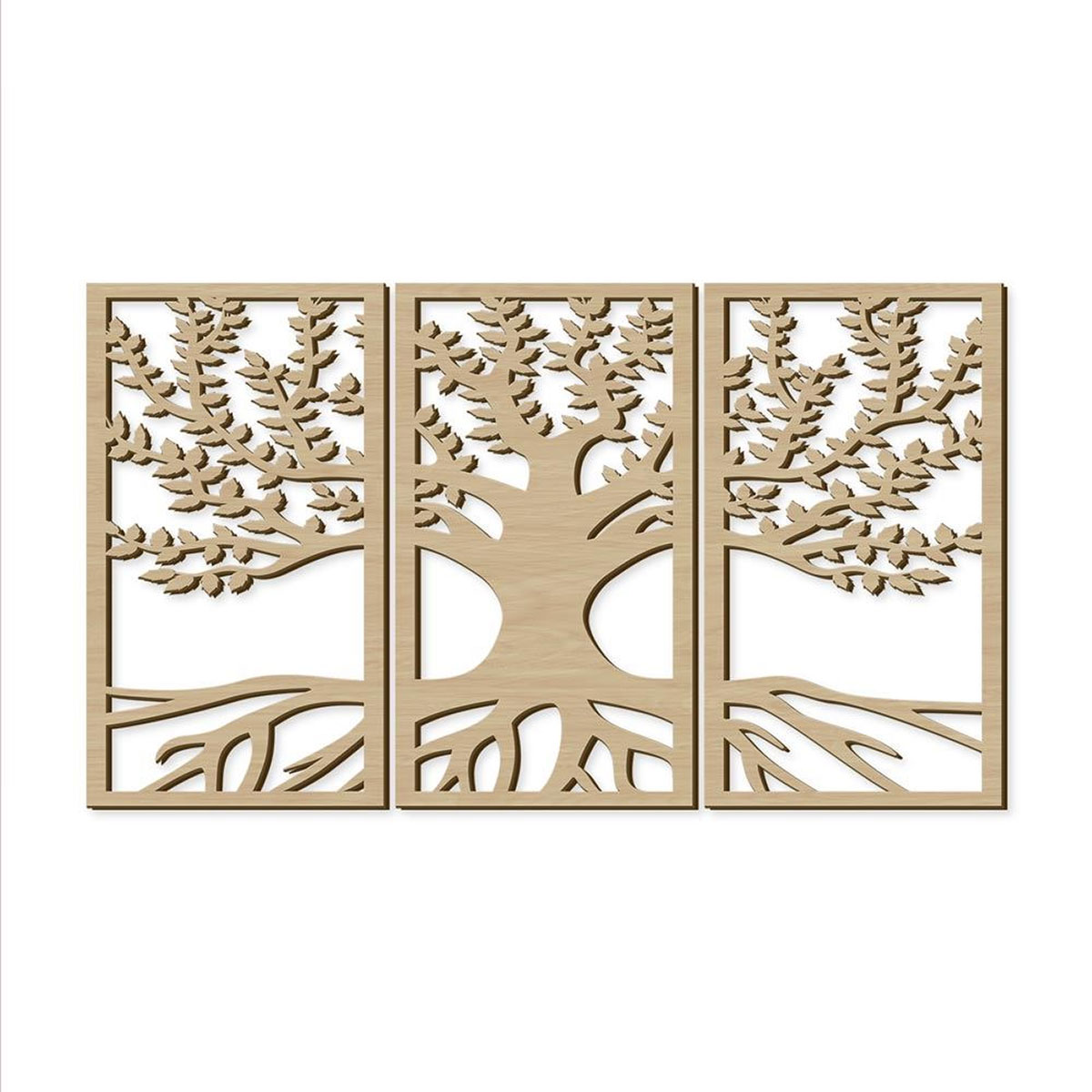 D�coration murale Arbre de Vie Triptyque en bois 70 cm