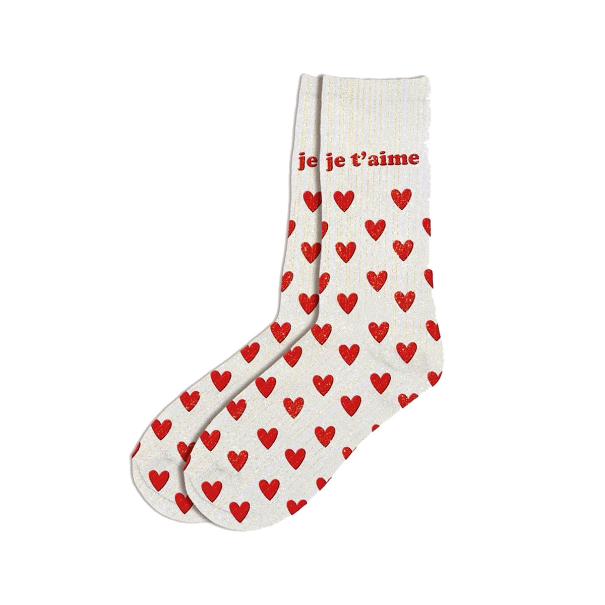 Paire de Chaussettes Je taime  cru avec Curs Rouges