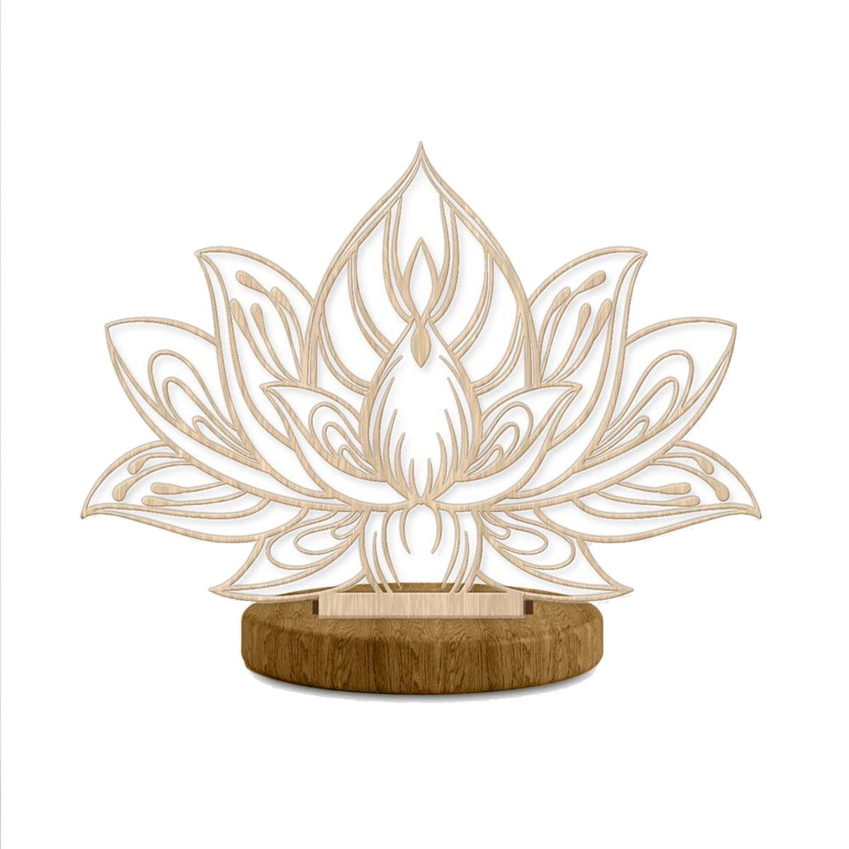 Dcoration  poser  Fleur de Lotus en bois