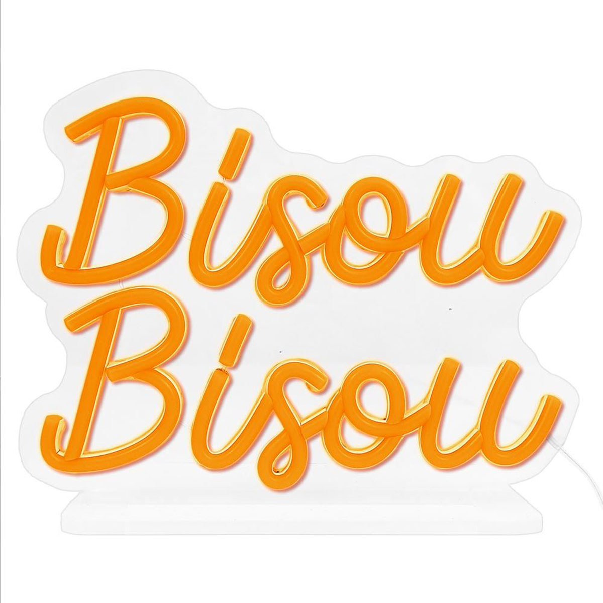 Lampe LED effet n�on Bisou Bisou orange USB 19 � 23 cm