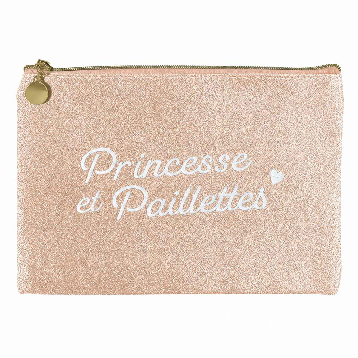 Pochette plate paillet�e � Princesse et Paillettes � 24 � 17 cm