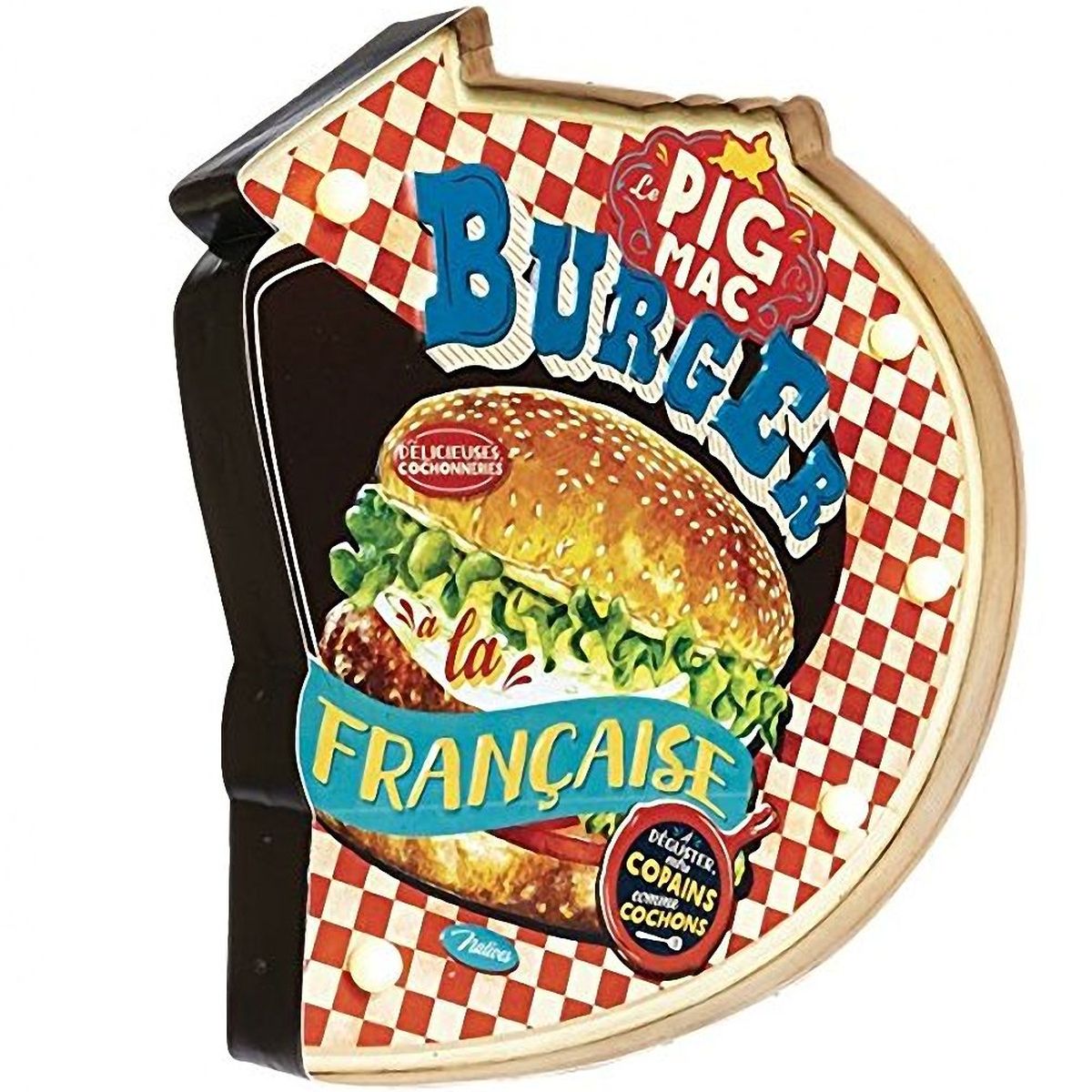 Enseigne Lumineuse rtro - Pig Mac Burger  la Franaise