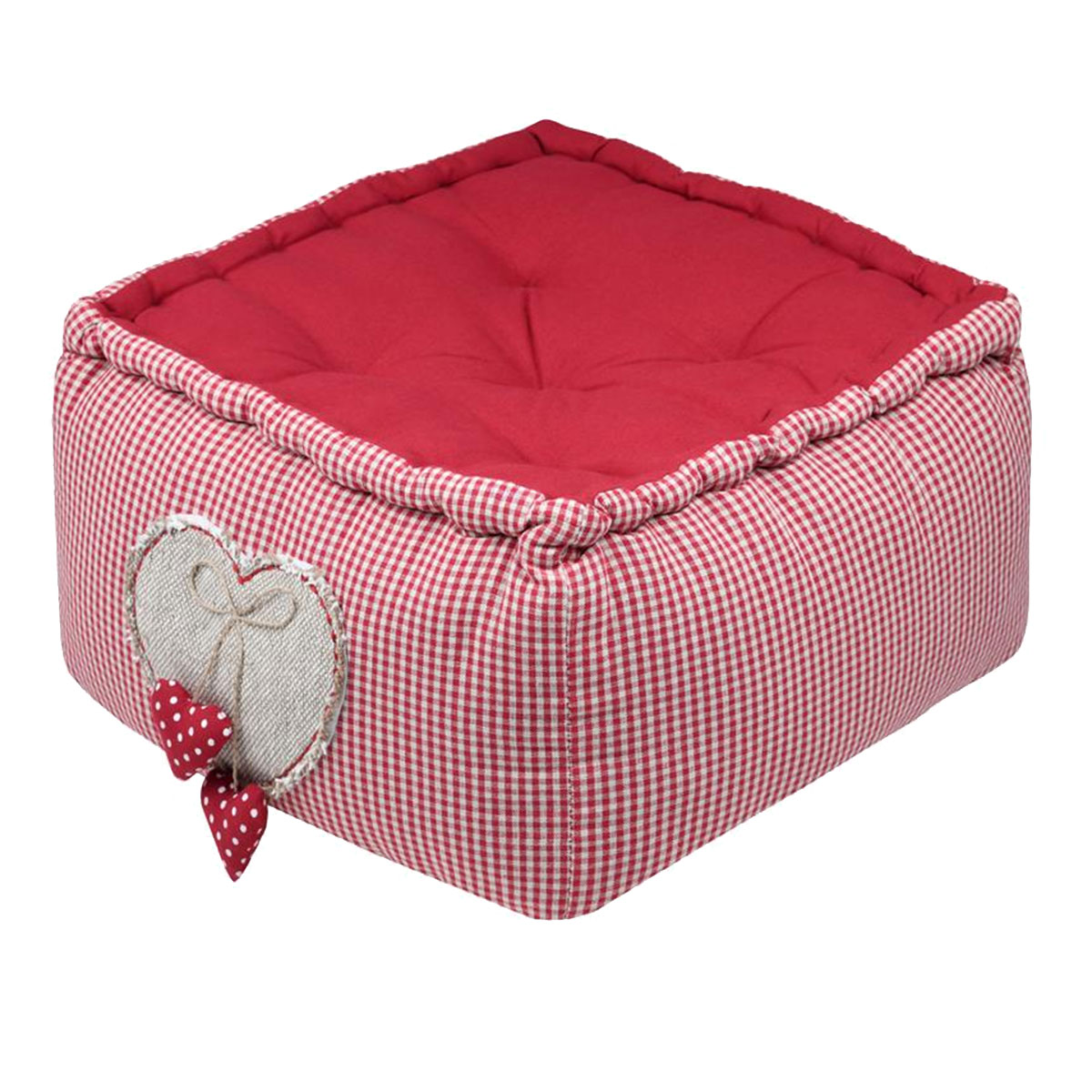 Coussin de sol Marianne  Motif Vichy Rouge