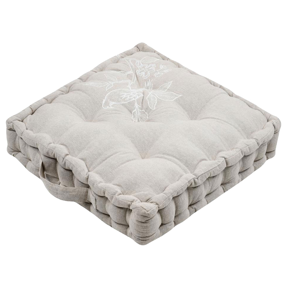 �pais Coussin de Sol Clarine Beige Motif Oiseau 45 � 45 � 10 cm