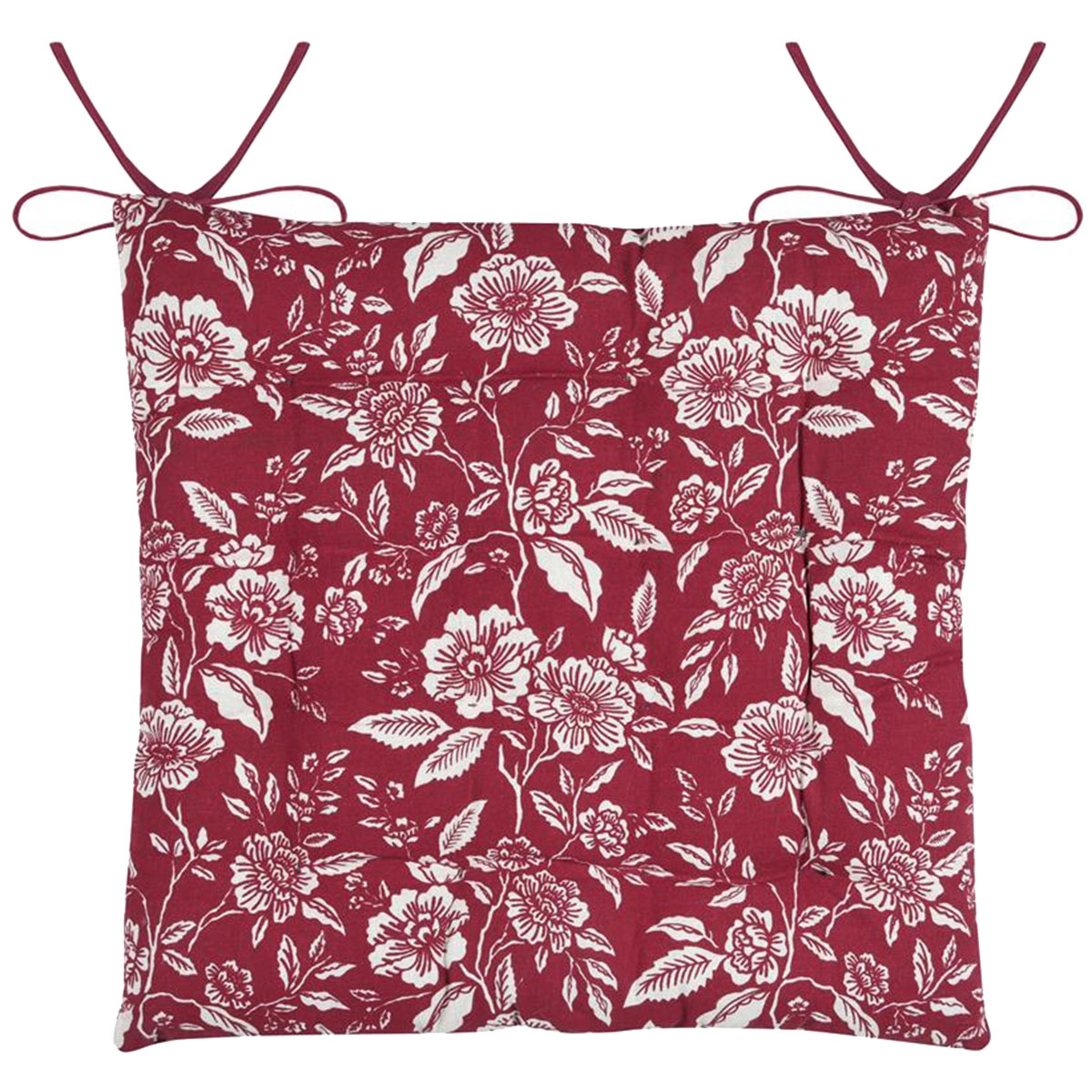 Galette de Chaise Bibury Rouge Floral - 38 x 38 cm