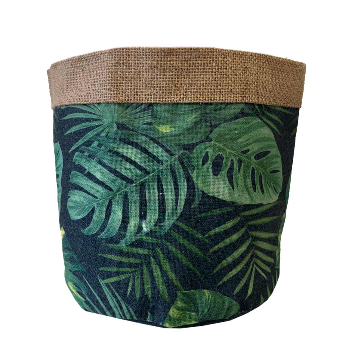 Cache-pot en Jute Modle Feuilles Exotiques