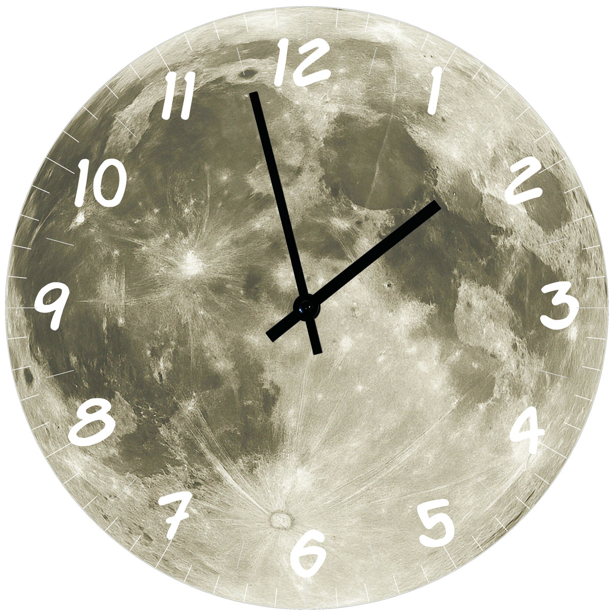 Horloge Ronde en Verre Lune  29 cm
