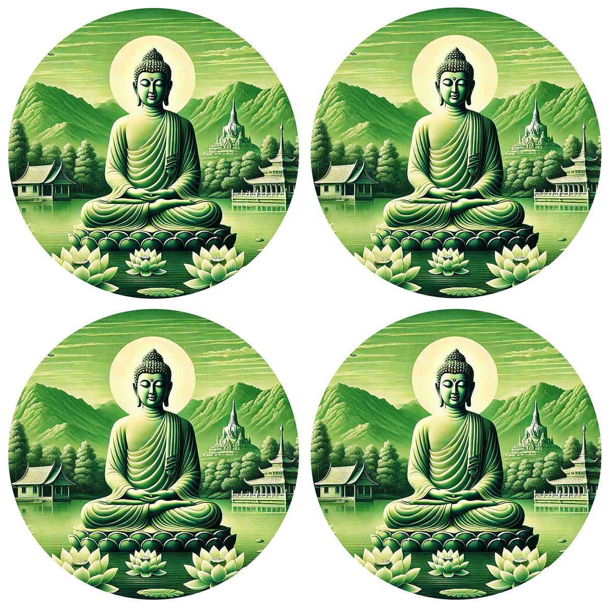 Dessous de verres verts sagesses de bouddha by Cbkreation