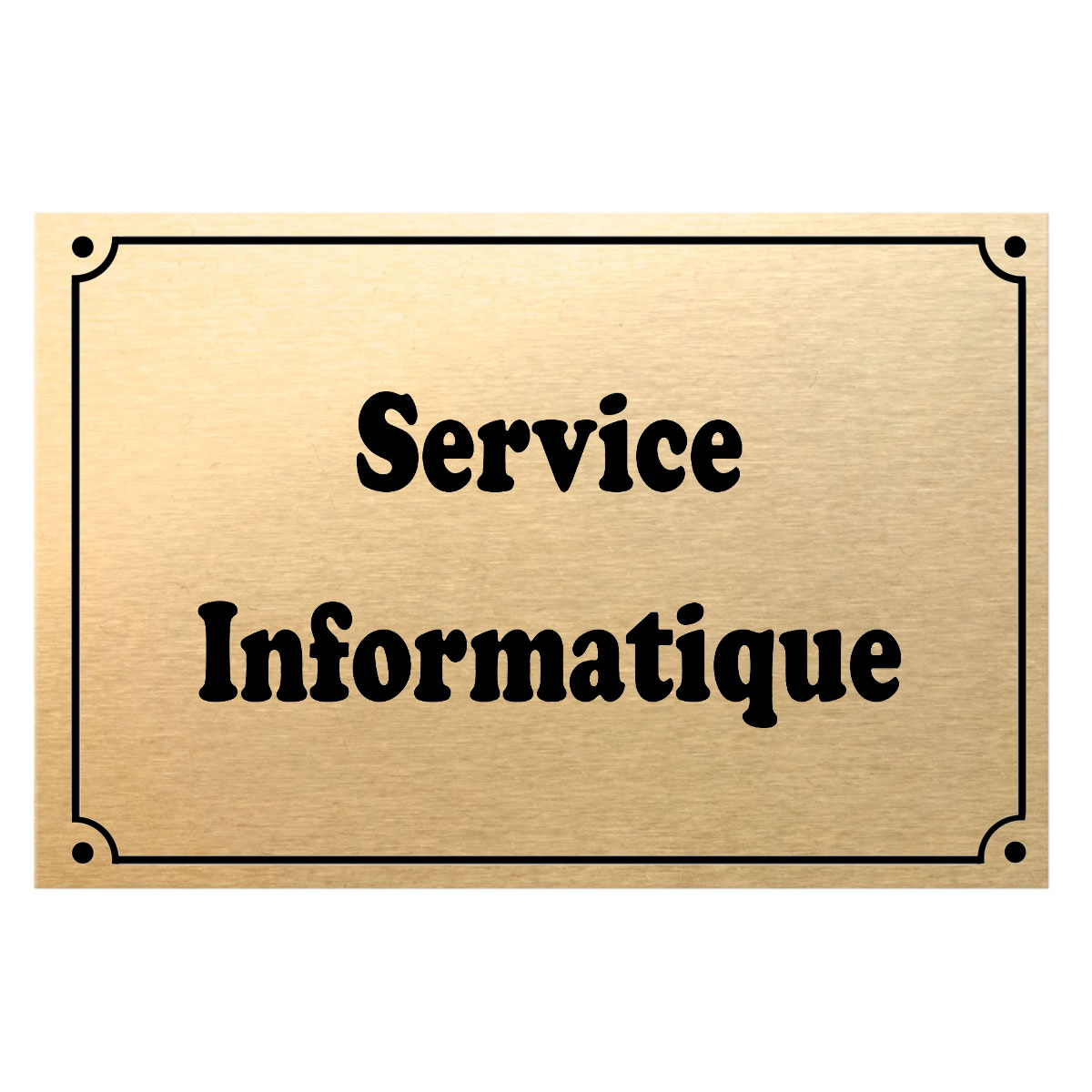 Plaque de porte mtal or  service informatique  CBKration