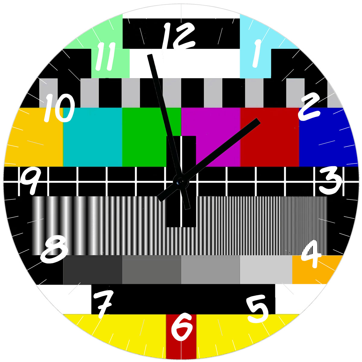 Horloge en verre Mire tlvisuelle   29 cm