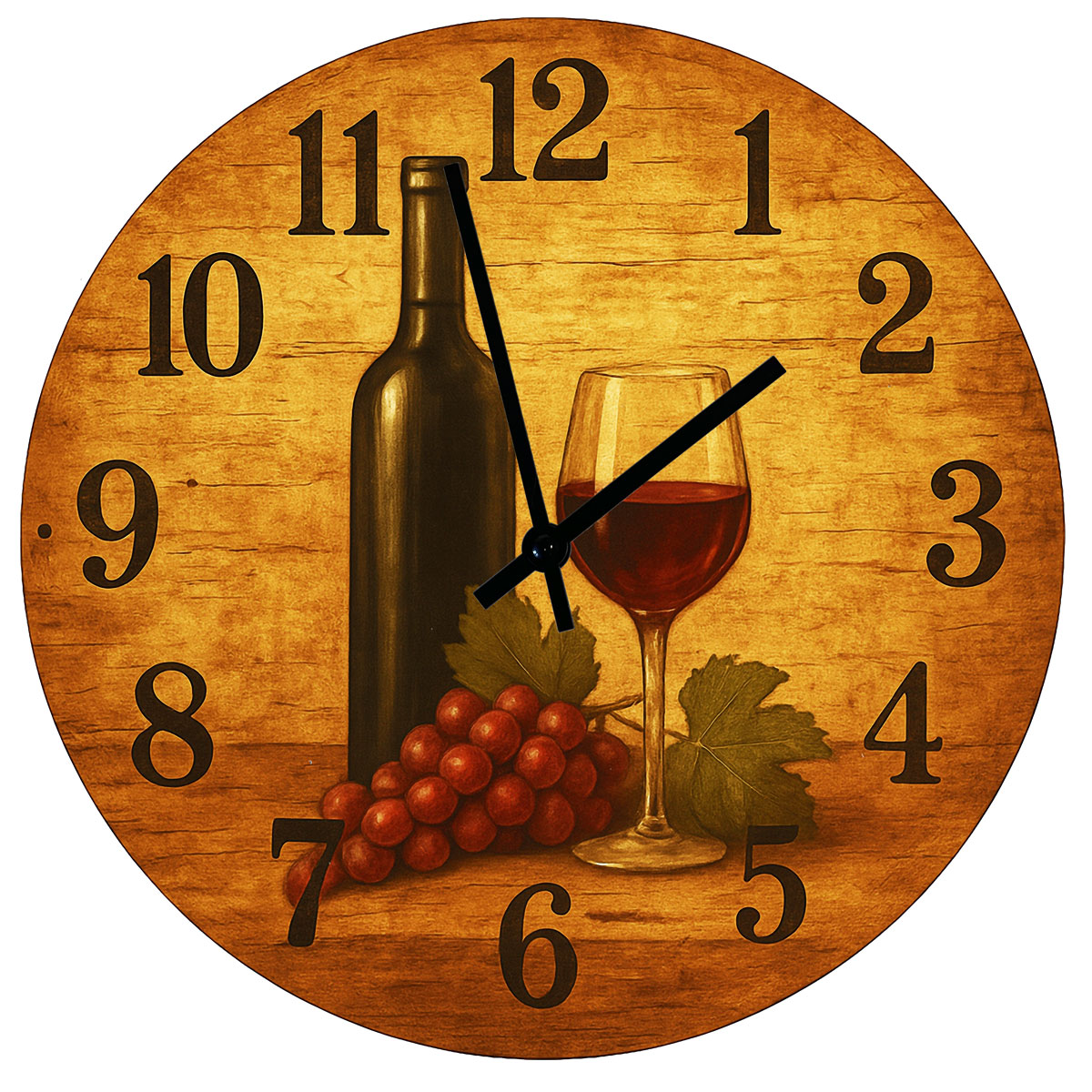 Horloge en verre Le Temps dun Verre de Vin   29 cm