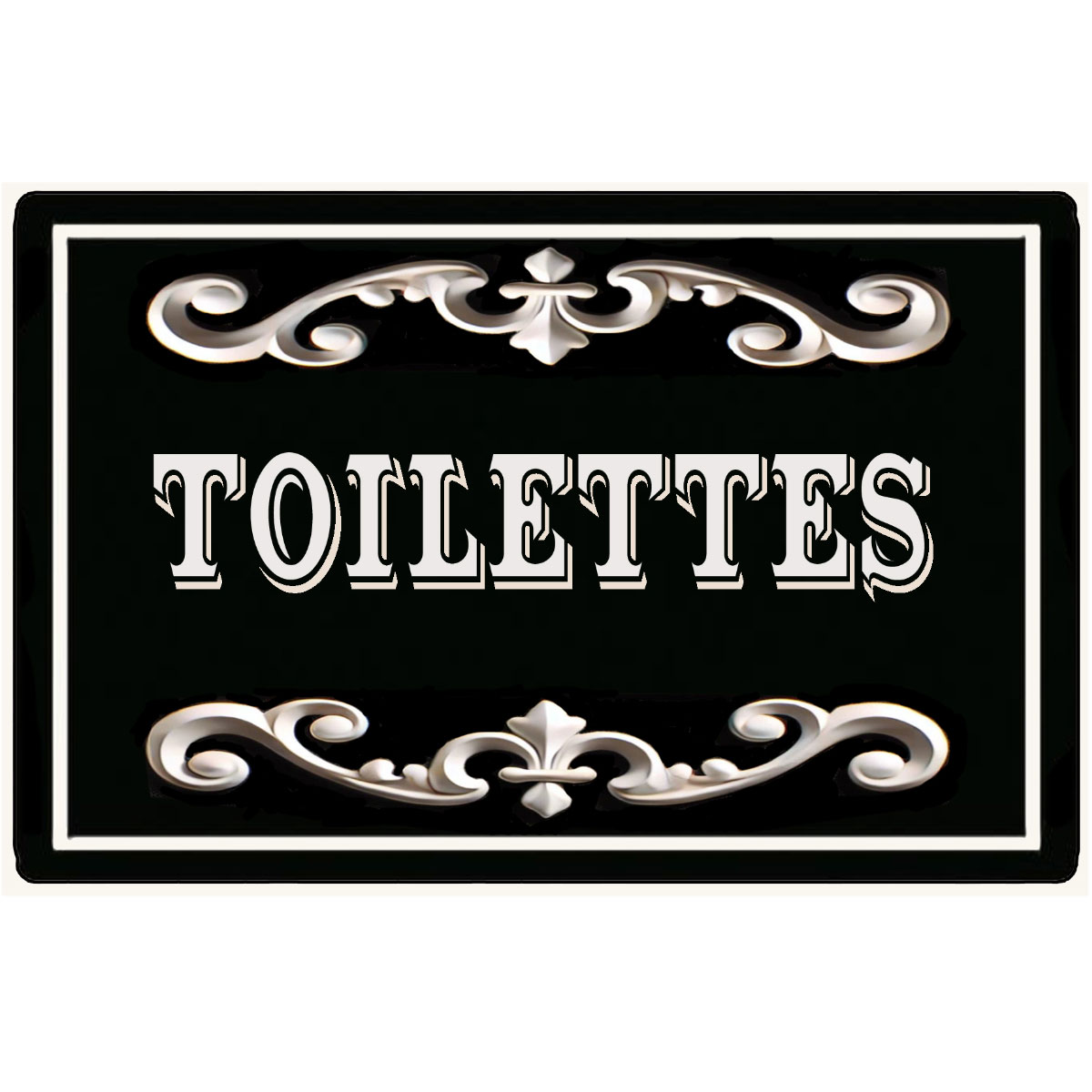 Plaque de Porte en Mtal  Toilettes