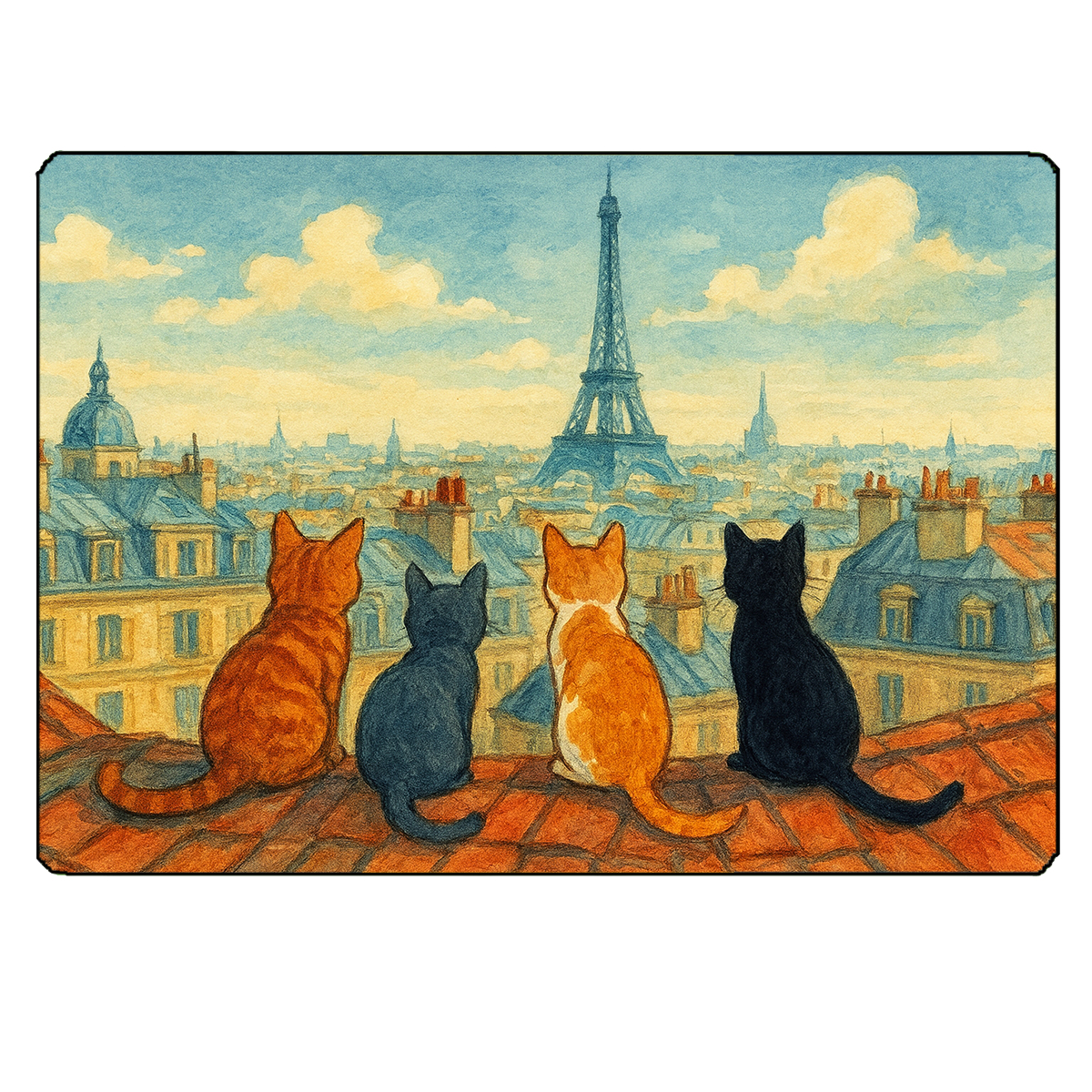 Planche  dcouper en verre Chats de Paris