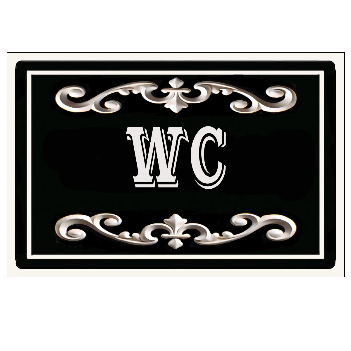 Plaque de Porte en Mtal  WC