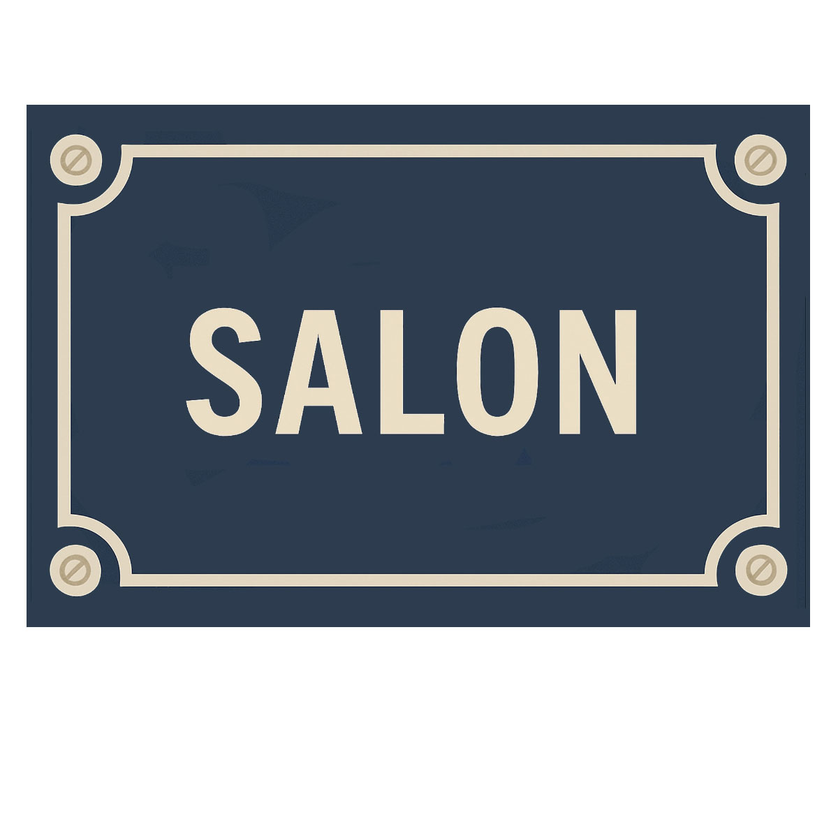 Plaque de Porte en Mtal  Salon - Style plaque de rue