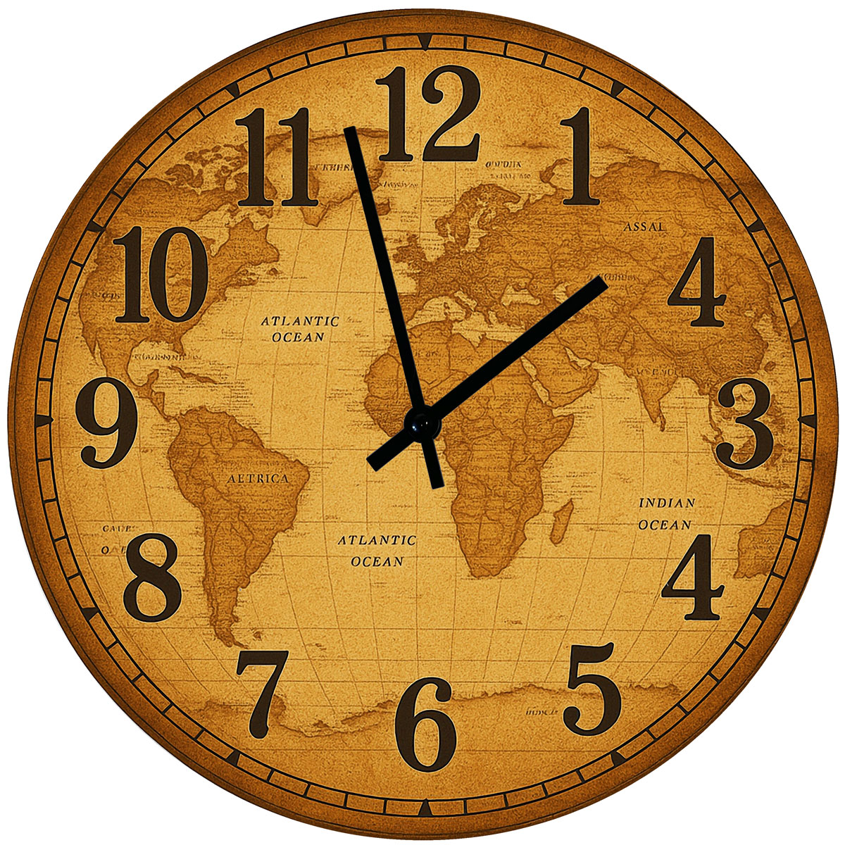 Horloge en verre Mappemonde Ancienne   29 cm
