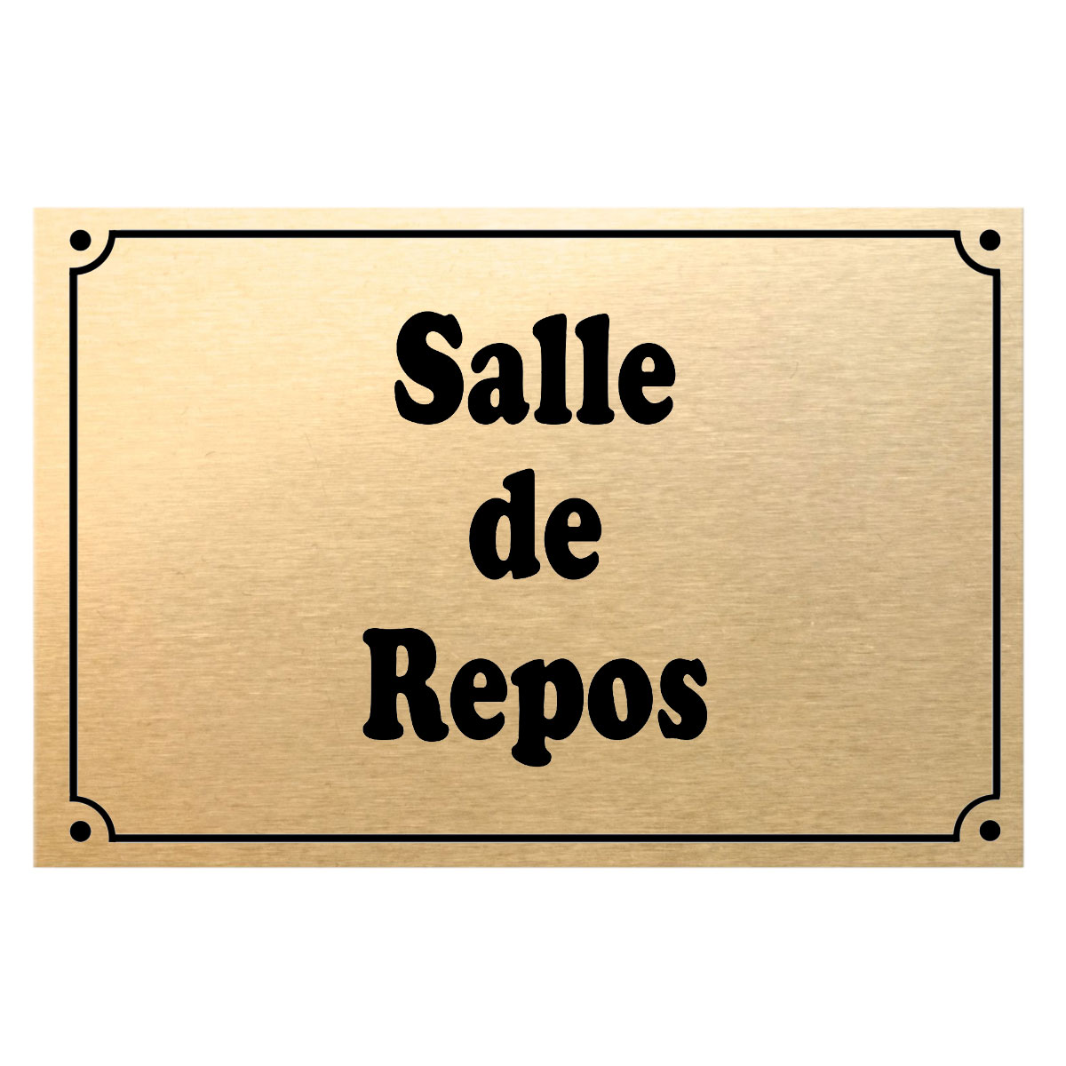 Plaque de porte mtal or  salle de repos  CBKration