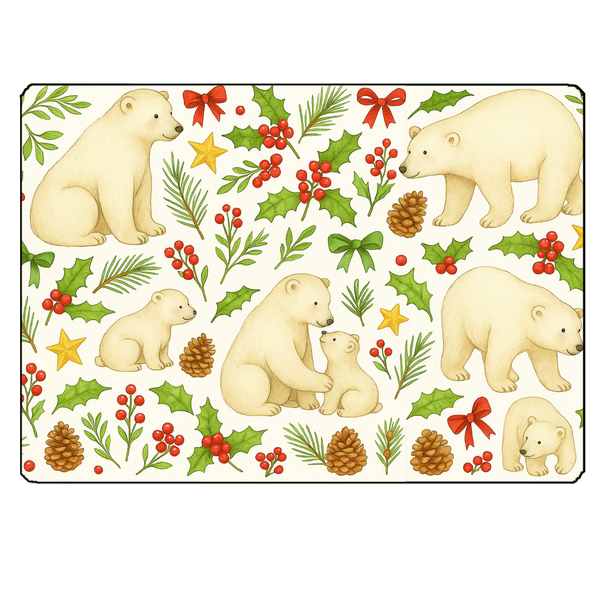 Planche  dcouper ours de Nol 28,5  20 cm
