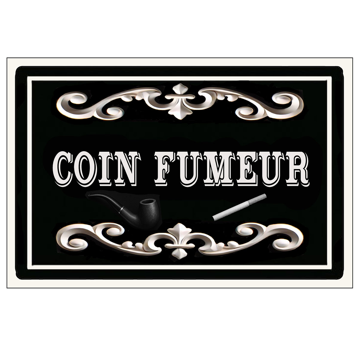 Plaque de Porte en Mtal  Coin Fumeur