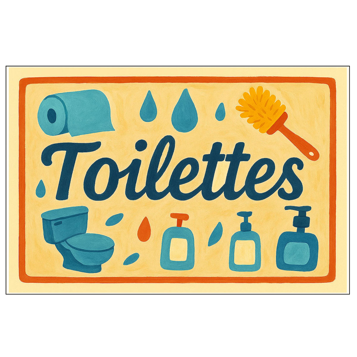 Plaque de Porte en Mtal Toilettes