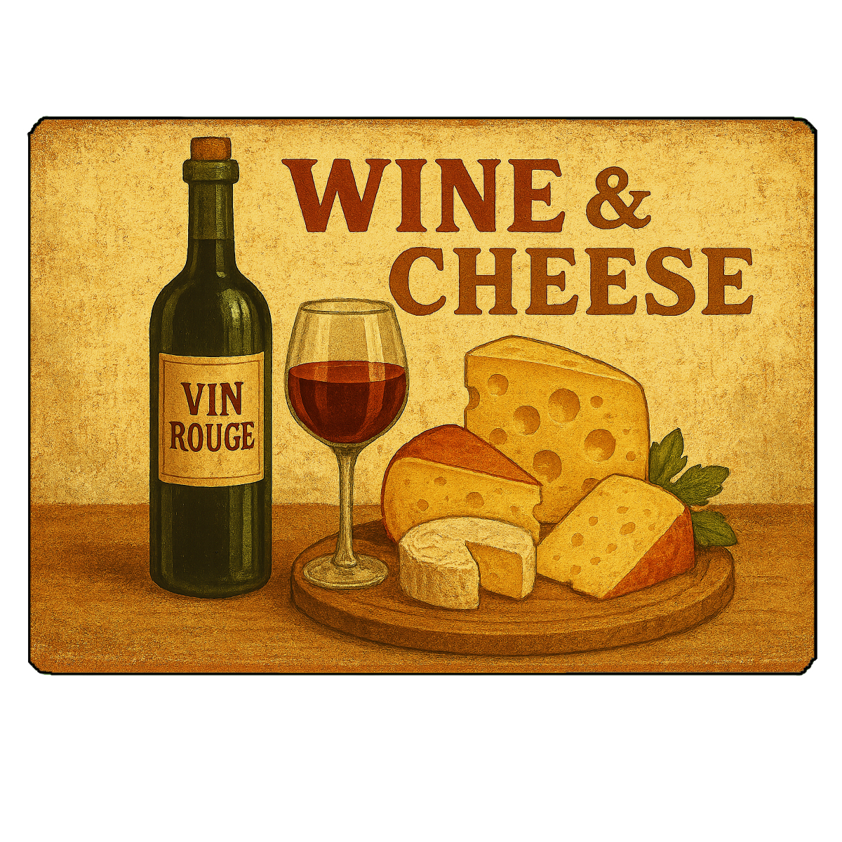Planche  dcouper Vin et Fromage
