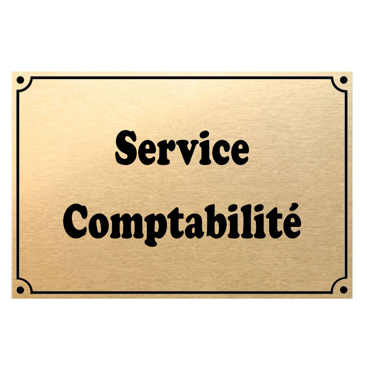 Plaque de porte mtal or  service comptabilit  CBKration