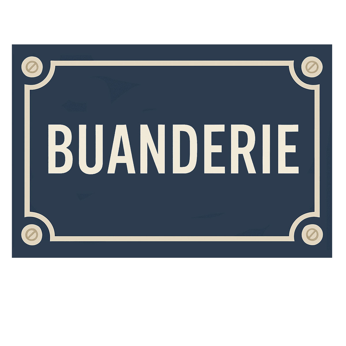 Plaque de Porte en Mtal  Buanderie - Style plaque de rue