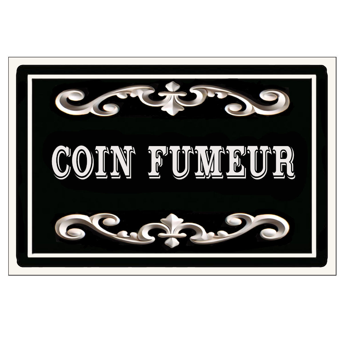 Plaque de Porte en Mtal  Coin Fumeur