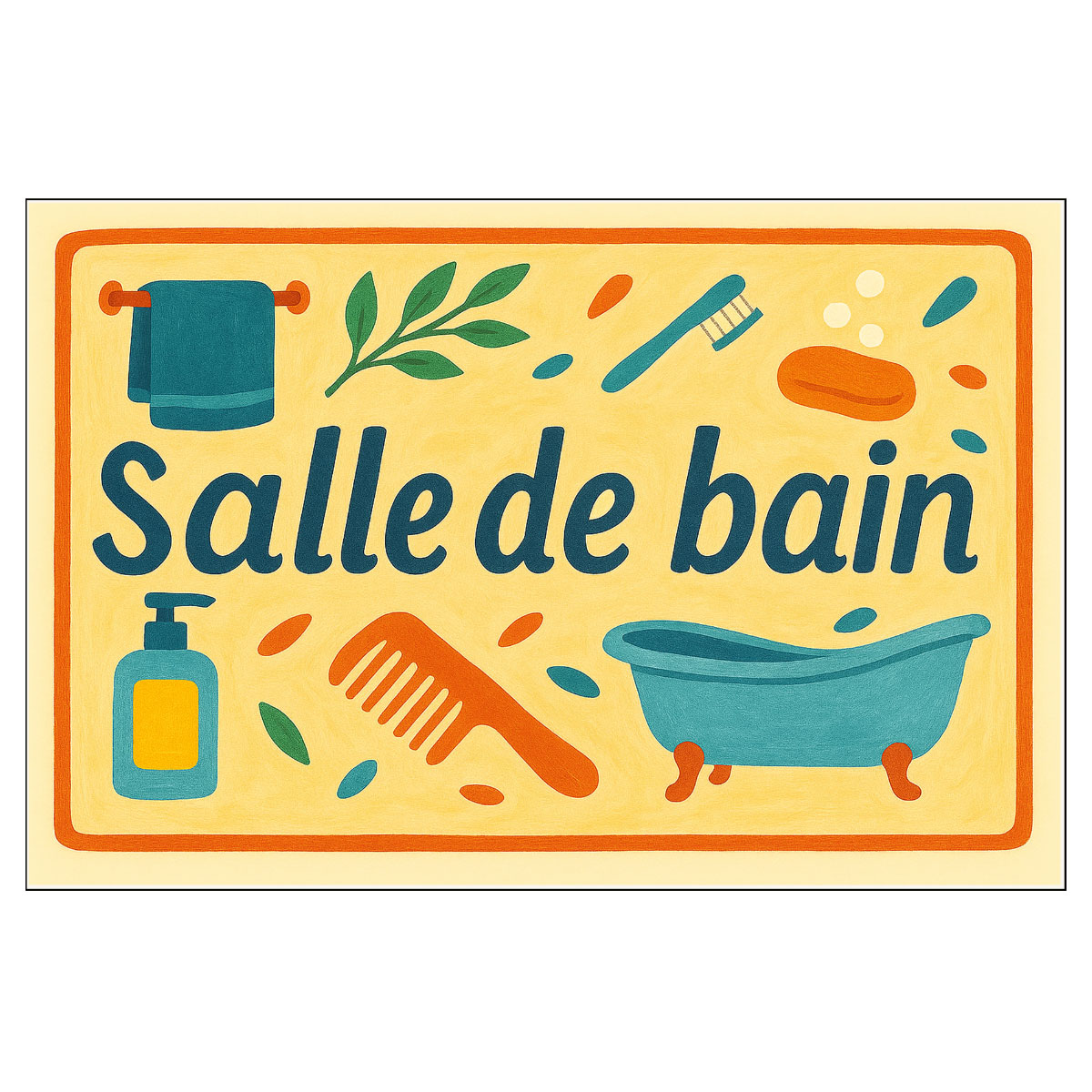 Plaque de Porte en Mtal Salle de bain
