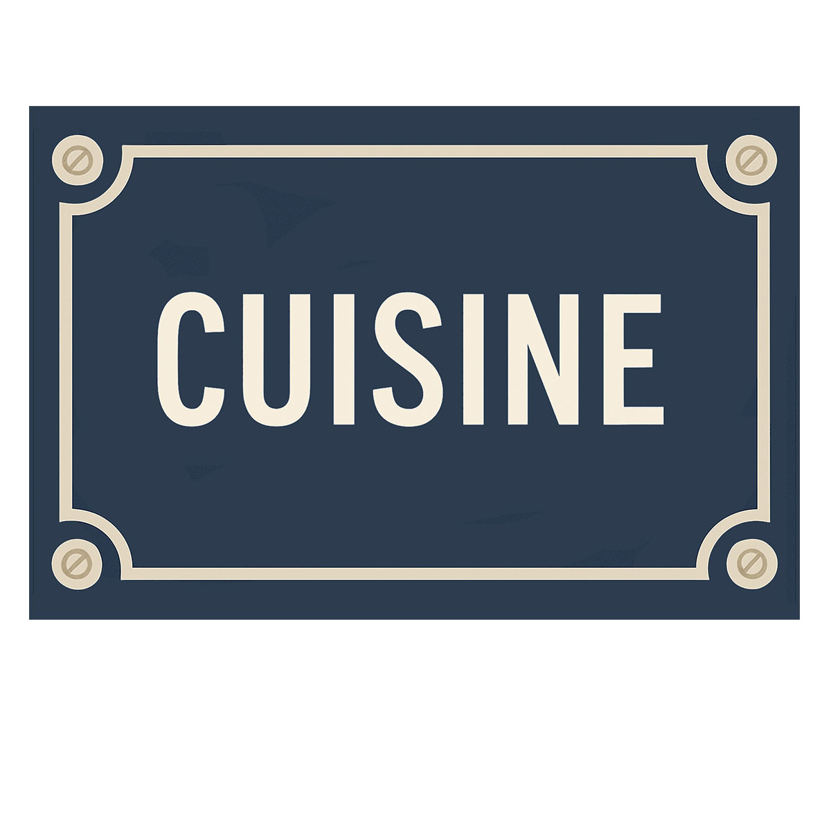 Plaque de Porte en Mtal  Cuisine - Style plaque de rue