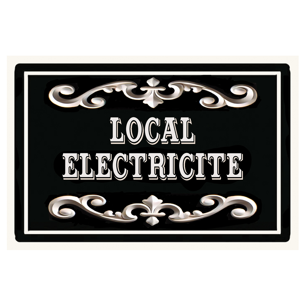 Plaque de porte en mtal Local lectricit  CBKration