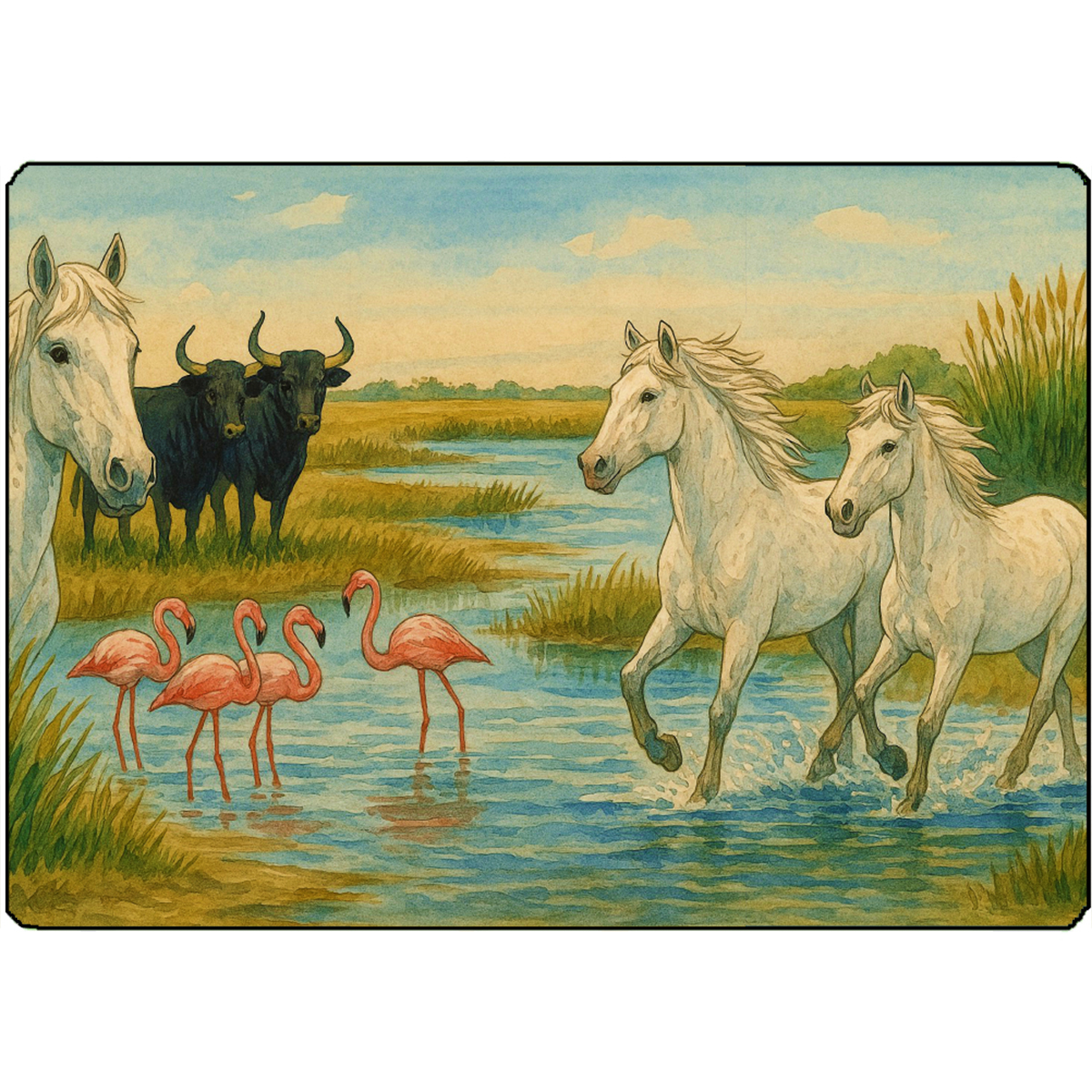 Planche  dcouper motif camargue Cbkreation