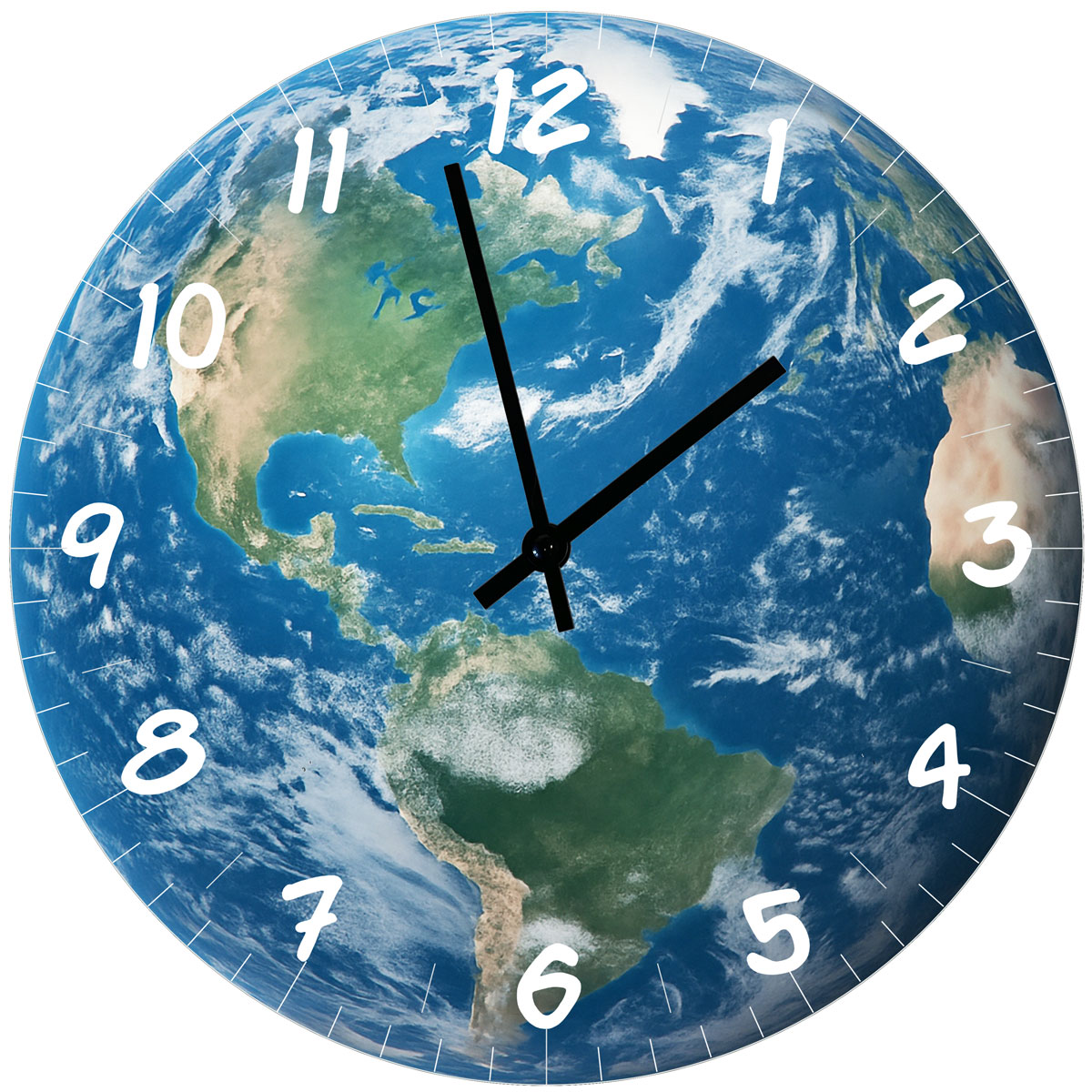 Horloge Ronde en Verre Terre  29 cm