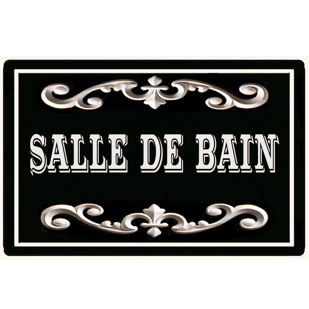 Plaque de Porte en Mtal  Salle de Bain
