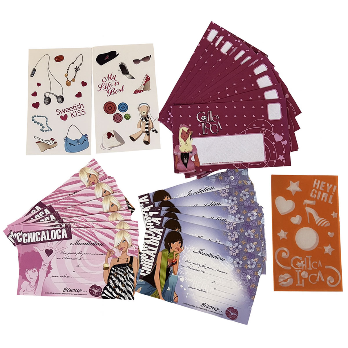 Set invitation Chica Loca