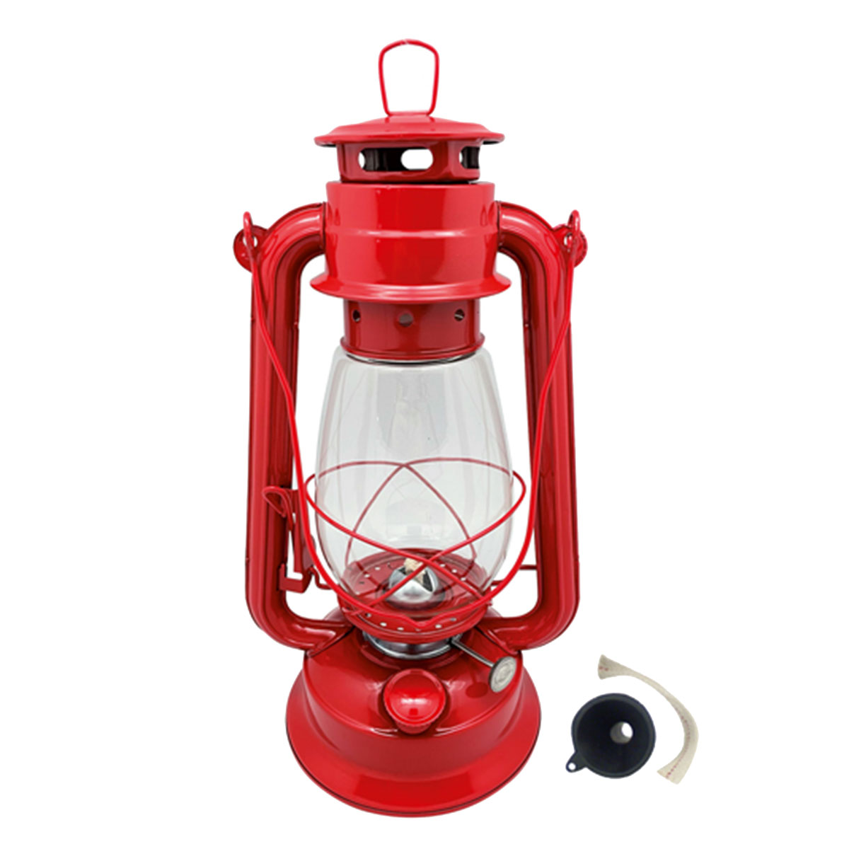 Lampe tempte en mtal rouge 30 cm